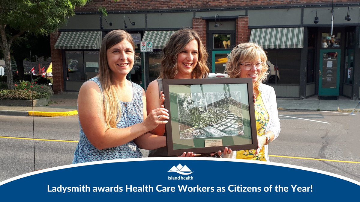 The <a href="/TownOfLadysmith/">Town of Ladysmith</a> awarded health care workers as the community’s Citizens of the Year for 2021! We’re proud to work with our partners across our region in support of patient and family-centered care. Thank you, Ladysmith – and congratulations, everyone! #MyIslandHealth