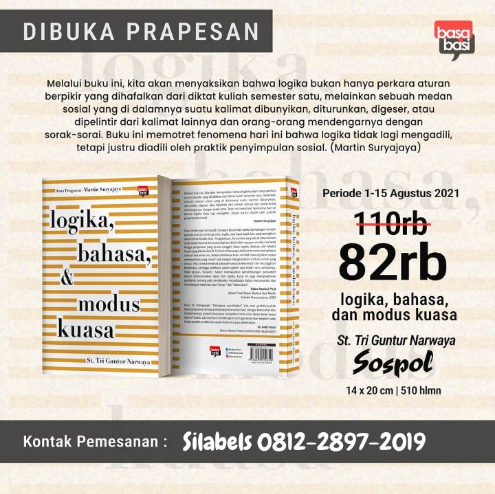 silabelstore's tweet photo. Prapesan dari penerbit basabasi, Nih. Satu terkait logika bahasa dan penerapannya, satunya novel uanyar. https://t.co/4fBwIeILPu