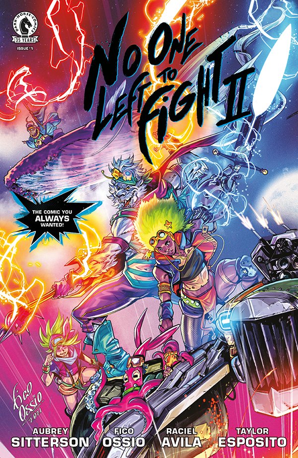 ICYMI: No One Left to Fight will return for ROUND 2! This October, "The Comic You Always Wanted" is BACK, from creators <a href="/aubreysitterson/">aubrey🌋sitterson</a> and <a href="/FicoOssio/">Fico Ossio</a> with additional colors by <a href="/Racielavila/">Raciel Avila Silva</a> and letters by <a href="/TaylorEspo/">🇦🇷 Taylor Esposito, Ghost Glyph Studios,letterer</a>. Get the details here: bit.ly/37qmZxc