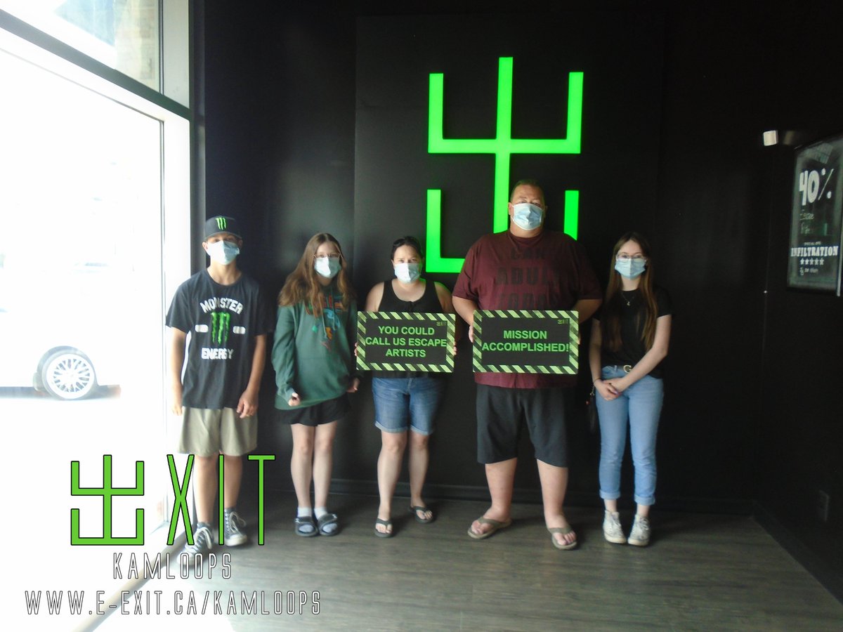 exitkamloops's tweet image. Here’s some of our awesome escapee’s from July 25-August 7 2021. Many failed and many succeeded! Test your wits today! #ExitKamloops #kamloopsescapegames
facebook.com/media/set/?set…