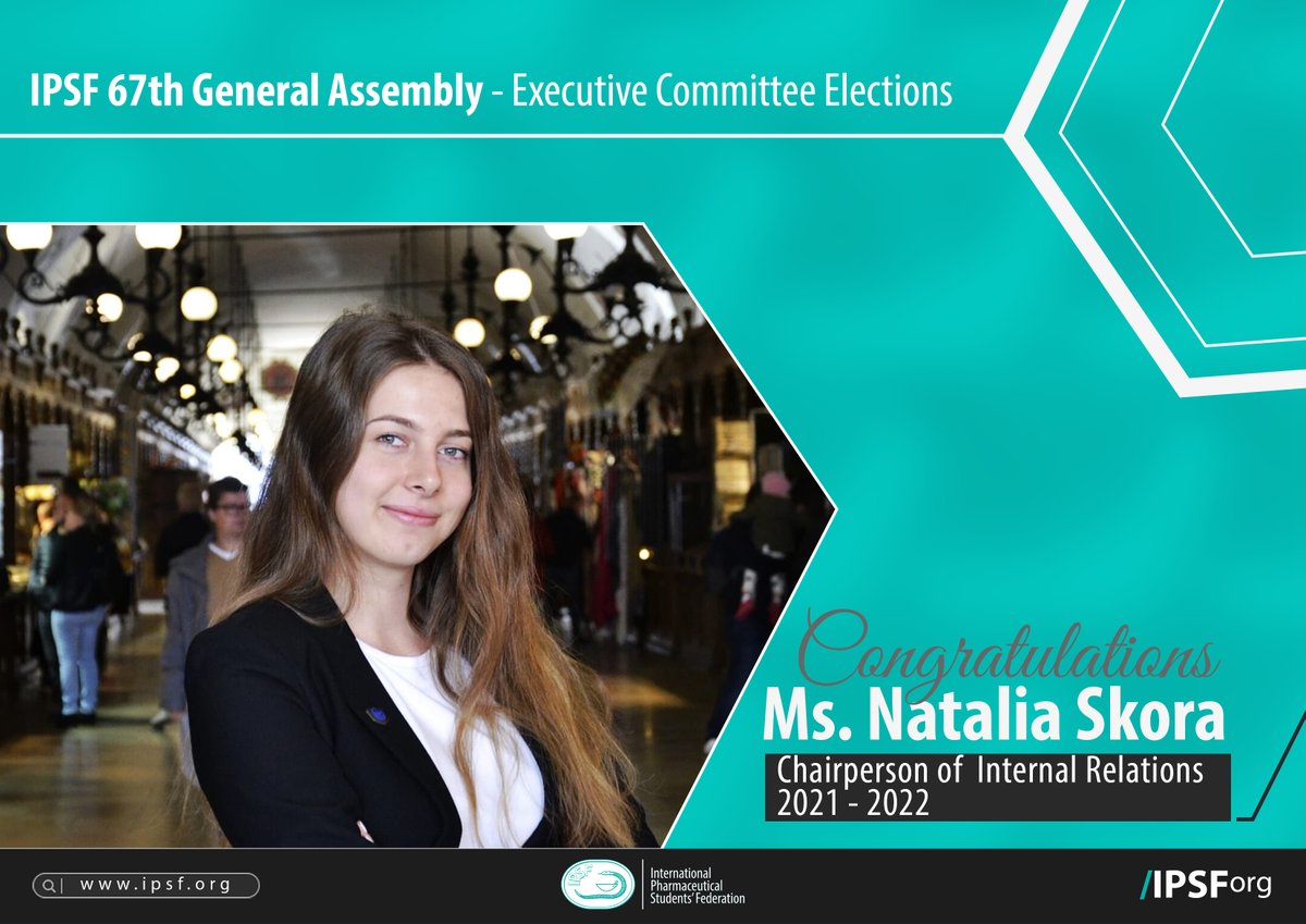 IPSForg's tweet photo. Congratulations to Ms. Natalia Skora for being elected to the position of IPSF Chairperson of Internal Relations 2021 - 2022.
#IPSForg #67thGeneralAssembly https://t.co/pKaSabtqrF