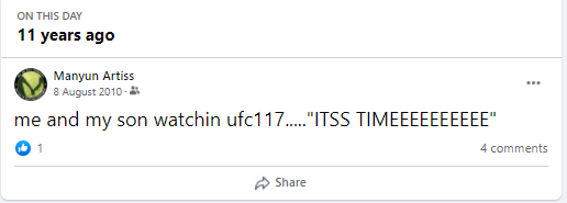 My son was 1, must have been the 10pm prelims and he was restless😂 #UFC117