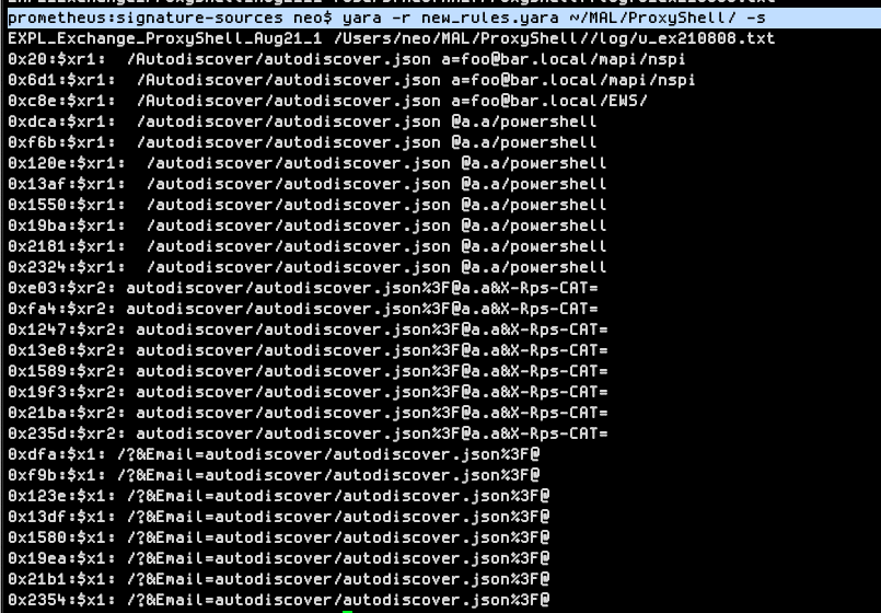 cyb3rops's tweet image. YARA rule to detect #ProxyShell exploitation in log files 

@buffaloverflow provided a log file of an exploited exchange/iis server to work with 
gist.githubusercontent.com/rxwx/060743a2b…

YARA rule
github.com/Neo23x0/signat…

Will soon be available in LOKI and THOR Lite