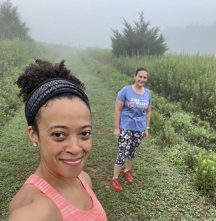 TheOtherLori's tweet photo. 7 mile hike w/the one & only Tasha! Fog was thick, butterflies & spiderwebs everywhere. A ❤️ floating down river. A giant turtle that got stuck on shore & never made it back. Went down a trail that seemed to not really be a trail. Climbing & crawling occurred #runchat #trailfun https://t.co/rbUSJBLMFp