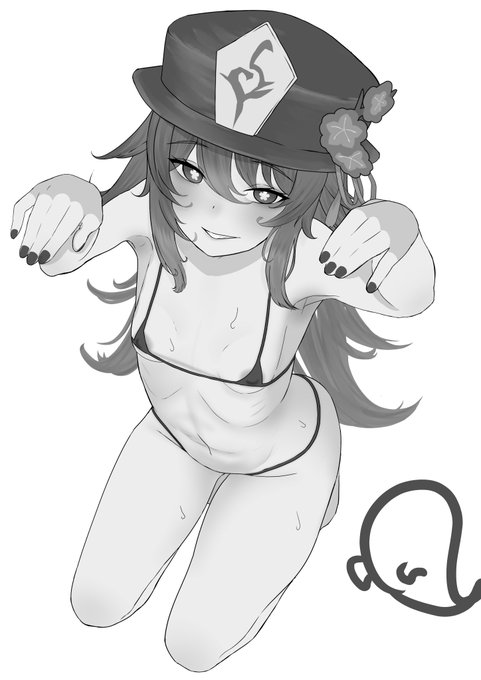 skebより
マイクロビキニの胡桃ちゃんを描かせていただきました～ 