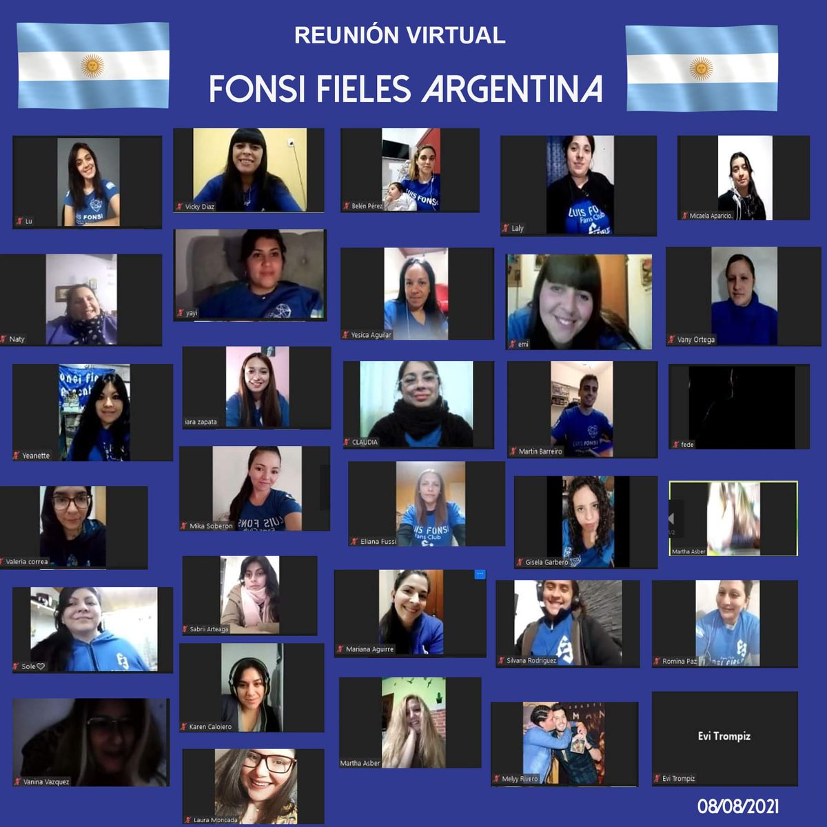 fonsi_fielesarg's tweet photo. Domingo con 🌧 y con reunión virtual 🙌🙌🙌🙌💙💙💙💙 que lindo es siempre verl@s !!! Y poder hablar de muchas cositas y sobre todo de @luisfonsi
#MareaAzul #FonsiFielesArg #TeamBlue #FonsiFieles13años #luisfonsi #reunionvirtual https://t.co/ikpGxeg4iI