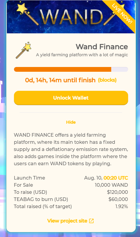 teabagsdefi's tweet photo. 14 HOURS FOR THE IFO (Layer 2 WAND) to end.

You can contribute to: https://t.co/J3dtDHVMFQ https://t.co/zfu6A5ESXX