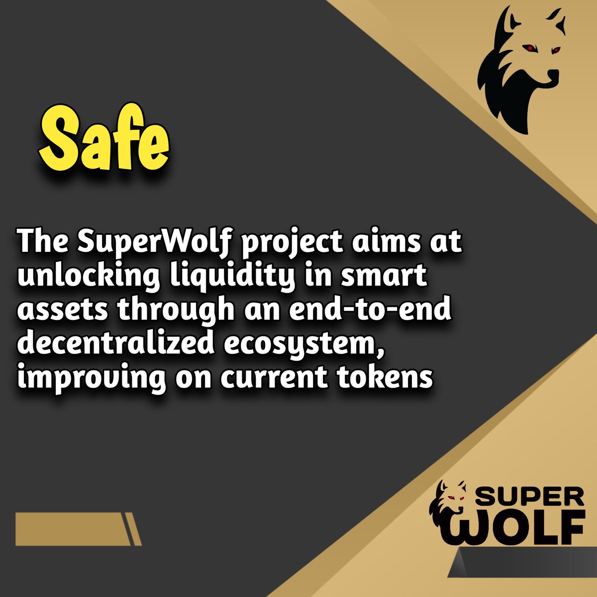 SuperWolfToken's tweet photo. Safe

The SuperWolf project aims at unlocking liquidity in smart assets through an end-to-end decentralized ecosystem, improving on current tokens https://t.co/JEJVaj8ov0