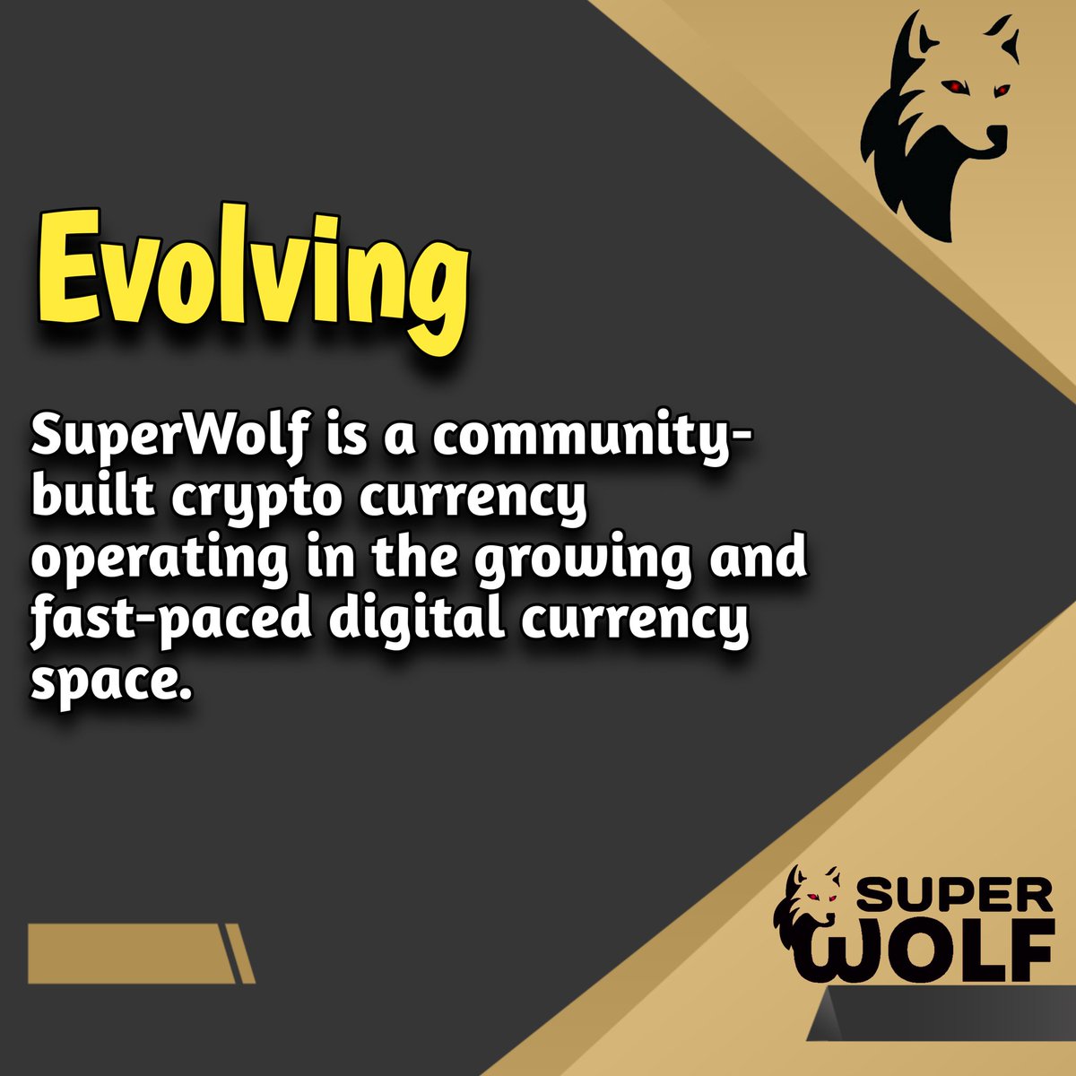 SuperWolfToken's tweet photo. Evolving

SuperWolf is a community-built crypto currency operating in the growing and fast-paced digital currency space. https://t.co/nx3UagoW4F