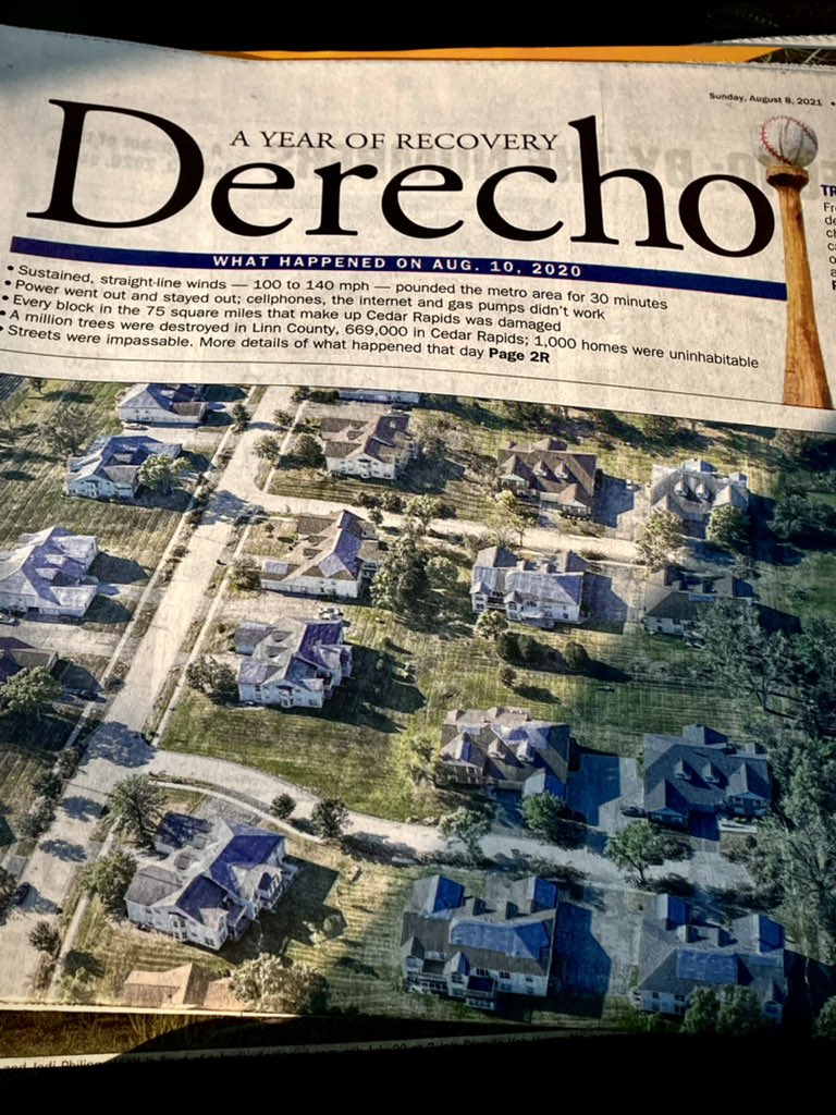 I got my copy delivered this morning but wanted a few more to save and, well, it took two gas stations, a Walgreens, a CVS and finally my neighborhood Hy-Vee had a handful left. Check out today’s derecho anniversary if you haven’t already. @gazettedotcom https://t.co/dnHjxXTXMt