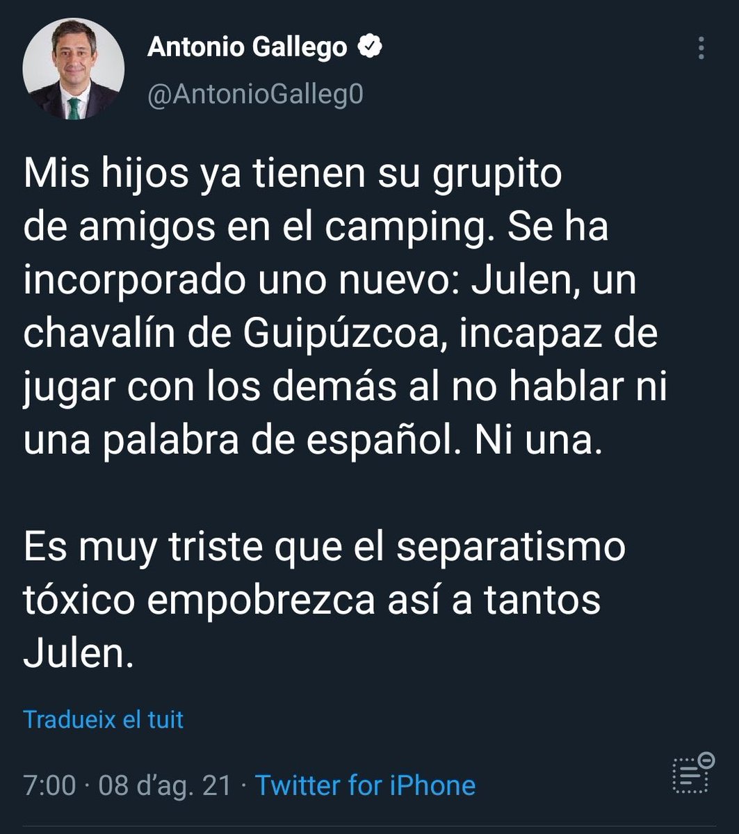 BeatrizTalegon's tweet photo. Mis hijos juegan con niños que quieran jugar. A mis hijos les da lo mismo la lengua, la raza, e incluso la edad. Lo más importante para su padre y para mi es que aprendan a encontrar lo enriquecedor de todos los que sean buenos (Y alejarse de gilipollas, por cierto) https://t.co/ti6bDpNdzL