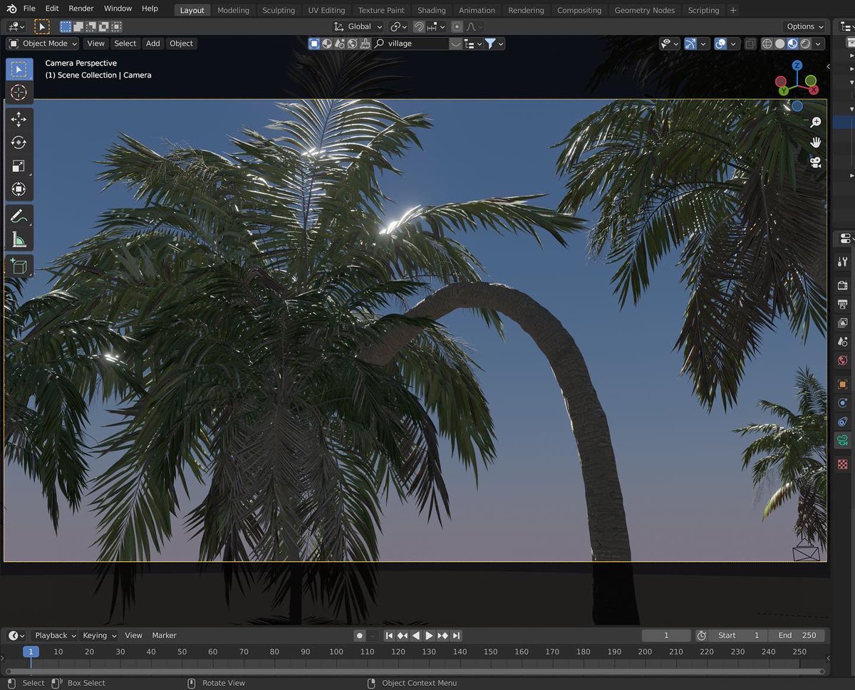 iluvblender's tweet image. Making use of palm tree models in my personal project. I am very content with my @Blender_Kit subscription #b3d #assetlibrary #model #konaseema