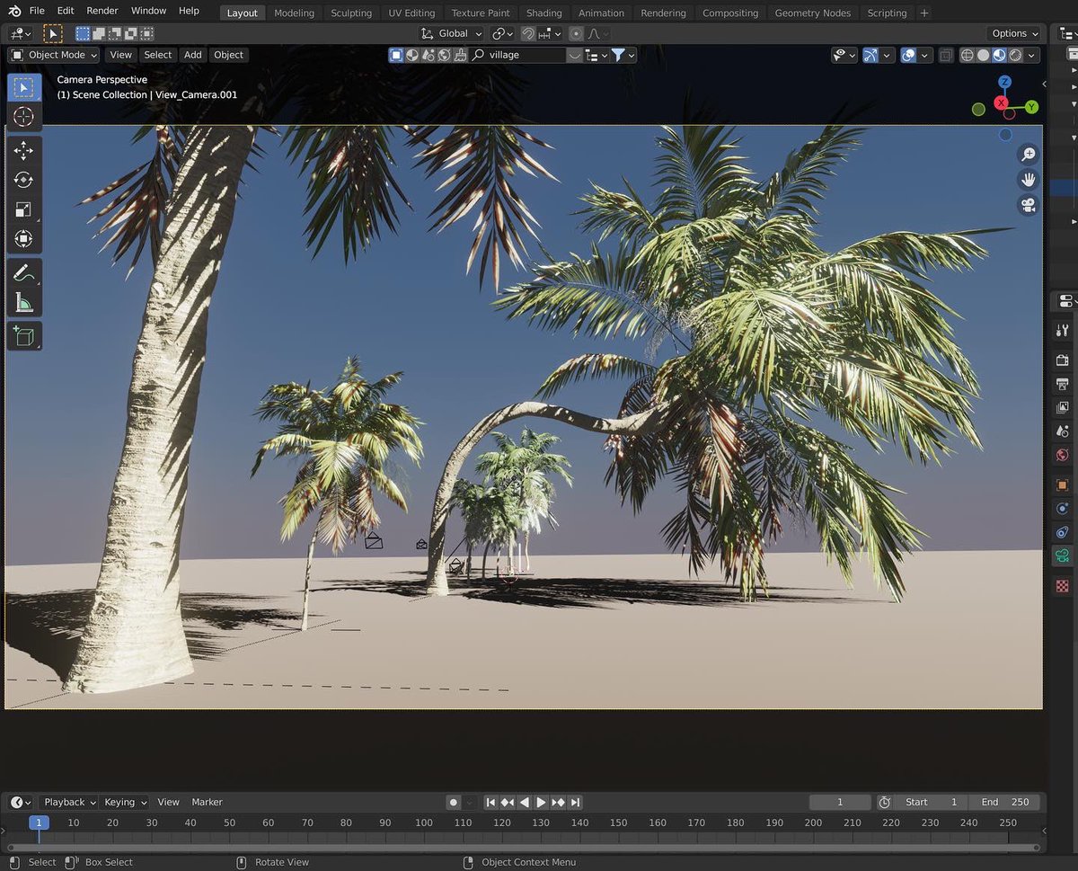 iluvblender's tweet image. Making use of palm tree models in my personal project. I am very content with my @Blender_Kit subscription #b3d #assetlibrary #model #konaseema