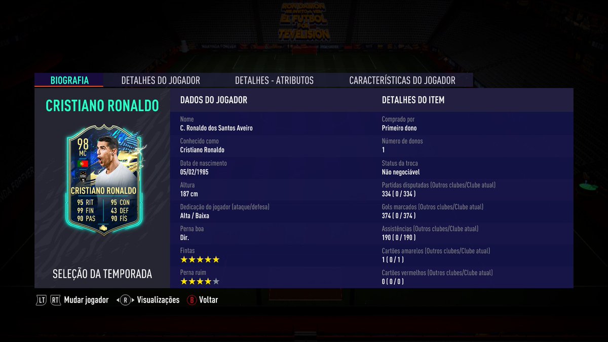 Ouro 2 agr virou rotina, feliz dmais com meu desempenho e com o time, com destaque absoluto pro Cr7 que carregou o time nas costas
#FIFA21 #GOiNs
