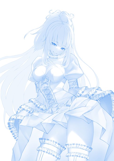 お姫様なPSO2マイキャラさんrkgk  本日の進捗、キャラ着色～陰影 #skebご依頼 #今日のらくがき 