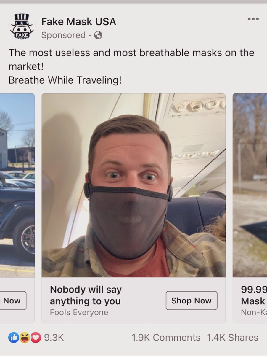 4,300,000 people have died of Coronavirus, and Facebook is serving up ads like this. Fuck you, Facebook.