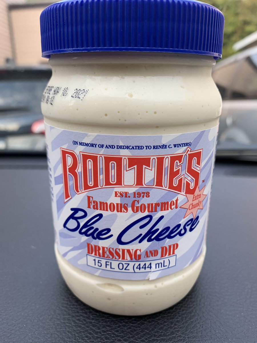 RyanTalbotBills's tweet photo. Finally got around to trying Rootieโs. In terms of store purchased blue cheese, this stuff is elite. https://t.co/MHrpidXQ6R