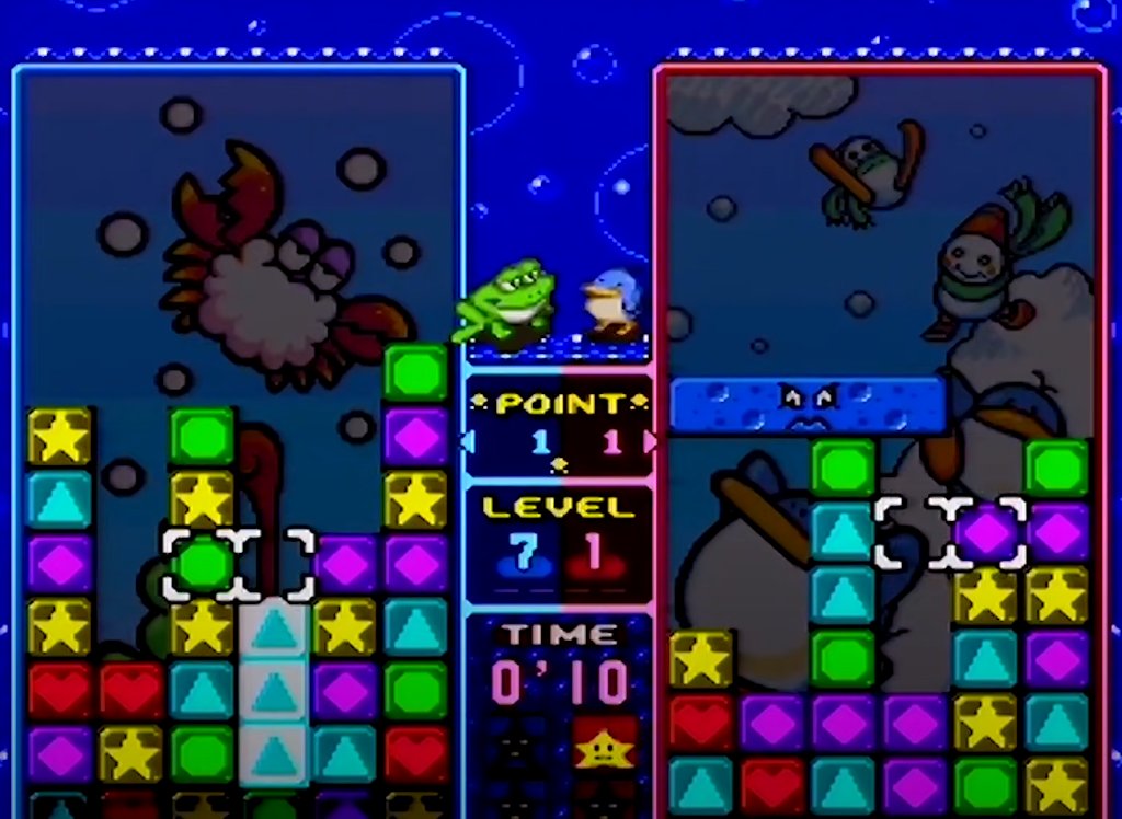 presstofrog's tweet photo. #YoshisIsland #TetrisAttack (1995) || Prince Froggy; appears in World 3; swallows Yoshi, forcing him to battle against his uvula and escape out the frog's intestines; real frogs do not have uvulas; is a pirate; Yoshi and Froggy are friends in the Tetris universe.🐸🐸🐸🐸🐸 https://t.co/bSdVgW7v4g