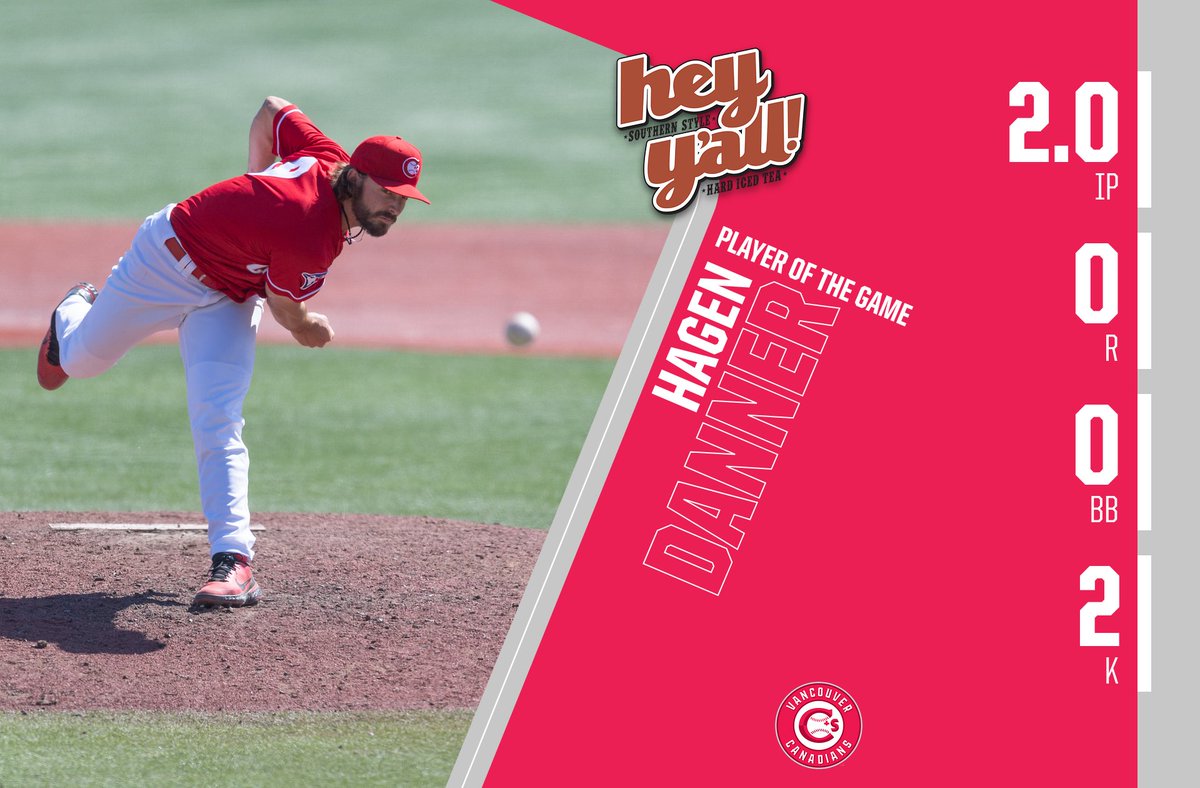 Two shutout innings of relief make <a href="/HagenDanner/">HagyD™</a> the <a href="/heyyallicedtea/">Hey Y'all</a> Player of the Game, presented by Hey Y’all Southern Style Hard Iced Tea. In the South, our tea is always served iced &amp; hard!
