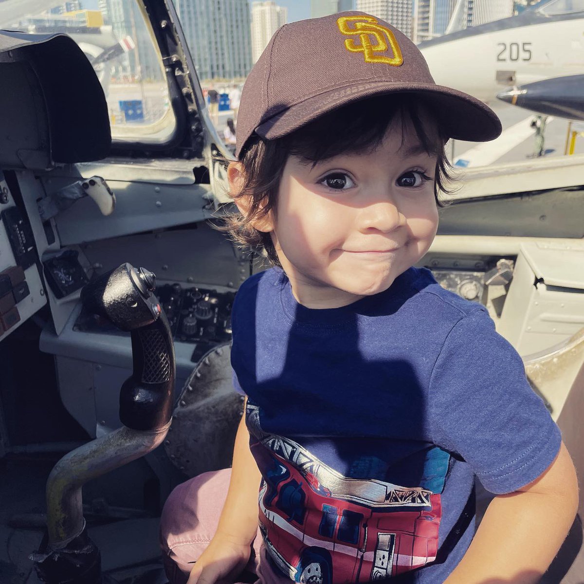 dannyfierro's tweet photo. When a nap in the car turns into “I want to see airplanes!” #sandiego #midwaymuseum #toddlerlife #dadlife https://t.co/TqjHTAeIqj