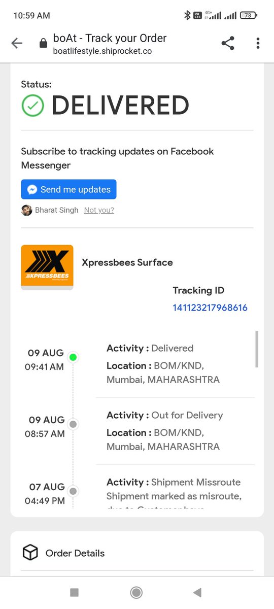 thespoiler21's tweet photo. I have not received any delivery than how it can show delivered?? What a worst experience I am having with site. The worst service ever seen so far.. @RockWithboAt @ConsumerReports @ConsumerCourt_ #onlinefraud #boatfraud https://t.co/fkn56yDFy1