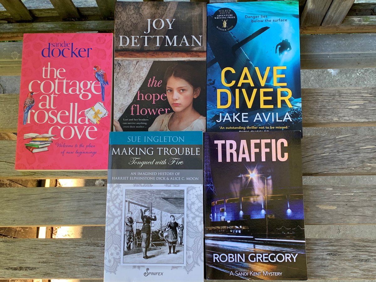CateMoff's tweet photo. 😃😃Lucky Zoom prize arrived from @SistersinCrimeA just in time for #isobirthday #bibliobirthday reading #SueIngleton #JoyDettmann #SandieDocker #RobinGregory #jakeAvila https://t.co/IWUNSm1VD8