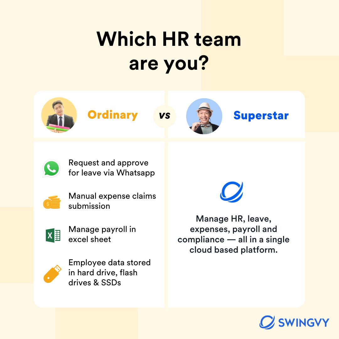 Become a #HR superstar by automating all your HR tasks so you can focus on the important parts of your business.Try #Swingvy HR software for free ✔️: hubs.ly/H0TWvtX0

#HRsoftware #PayrollSoftware