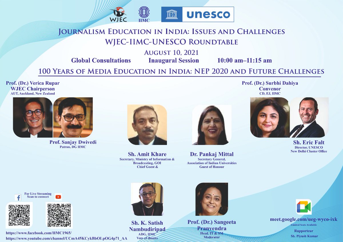 Wait is over. Be a part of this biggest event #UNESCO #journalisminindia #roundtableindia #surbhidhaiya #lifeatEj