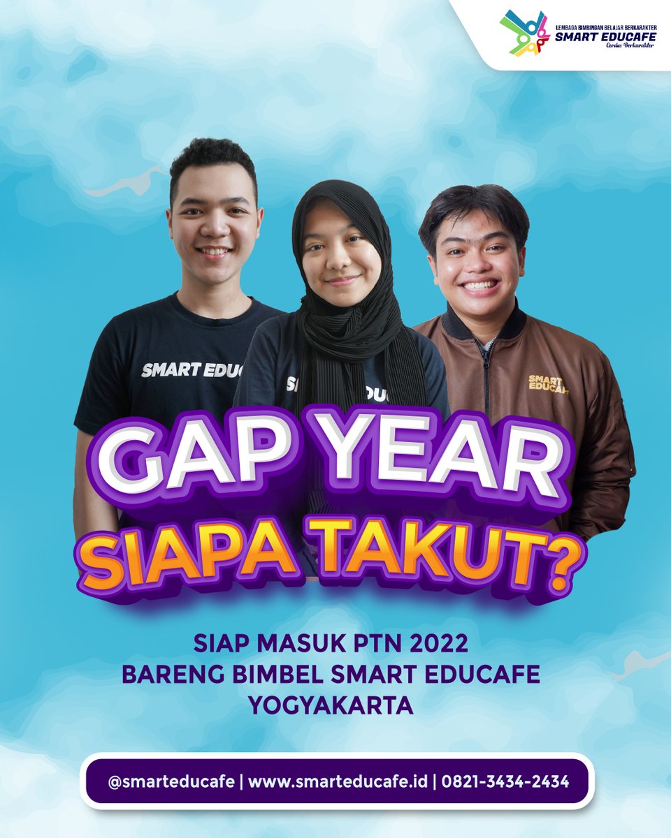 smart_educafe's tweet photo. GAP YEAR, why not??
demi kemaslahatan kita kedepan dan buat merjuangin PTN + Jurusan impian.
Simak deh, Bimbel @SmartEduCafe1 punya 2 program unggulan. lengkap infonya kamu bisa ubek2 instagram SmartEducafe:
https://t.co/CTsrUdLXPF
SEMANGATS Gengs!
Mimpimu belum usai!
#SBMPTN2022 https://t.co/dtM0ZlKmqI