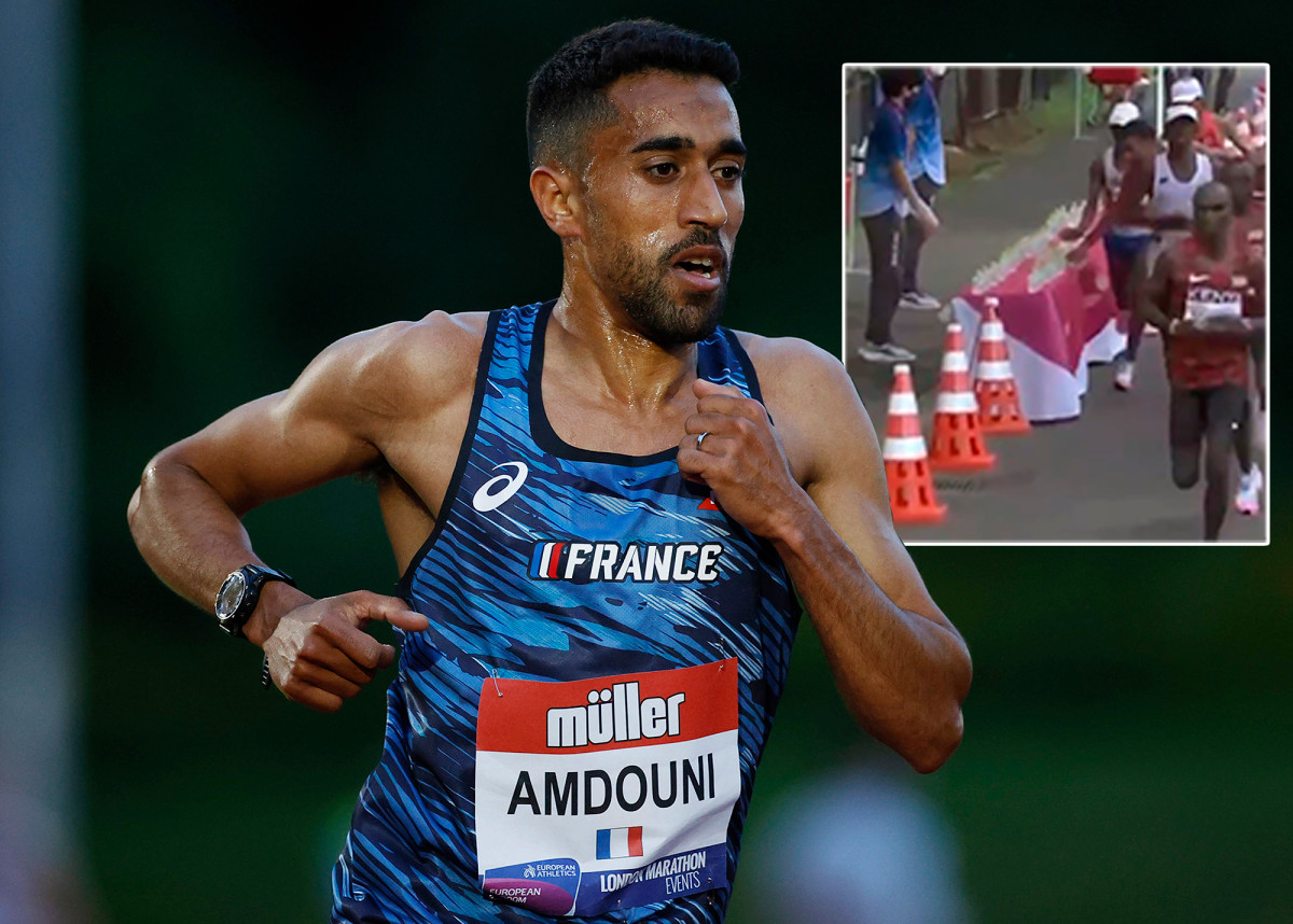 Morhad Amdouni sparks Olympic water bottle controversy during men's marathon