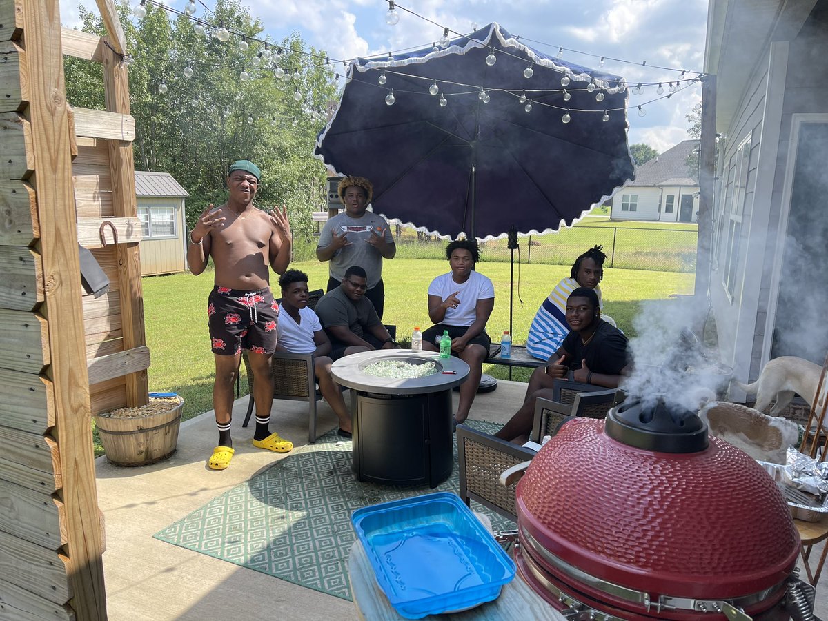 A little end of training camp cookout! Game week starts tomorrow! Stockbridge Dline!