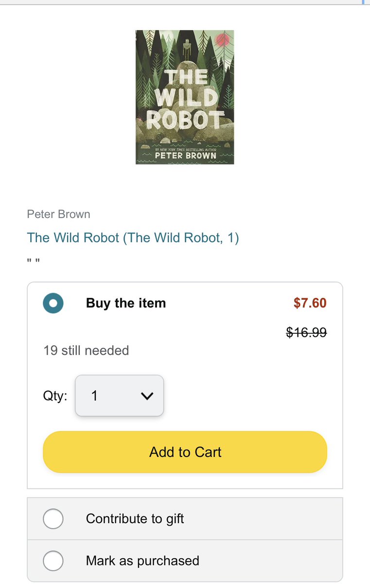 #teachertwitter I just realized one of the books I need a class set of has been reduced to half the price. Please help me grab these before the price goes back up.  amazon.com/wedding/rachel…
