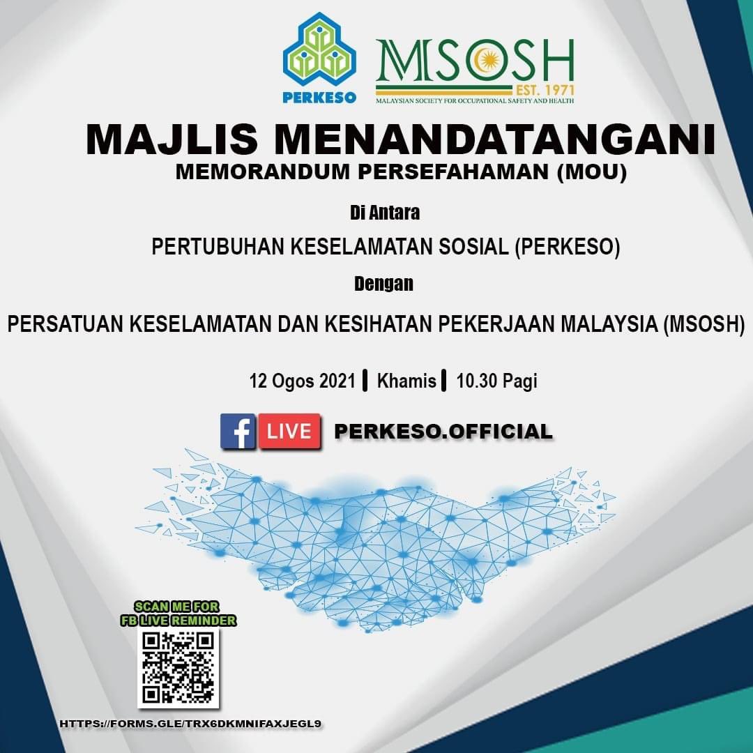PERKESOofficial's tweet photo. Ayuh mendaftar untuk peringatan Majlis Menandatangani MOU ini di pautan https://t.co/WXLYZFaovv
#PERKESO #SOCSO #PERKESOPrihatin #Prihatin #perkesoituprihatinprihatinituperkeso #MSOSH #rtwperkeso
#rtwprihatin #programreturntowork #MOU https://t.co/dDrS8pW26o
