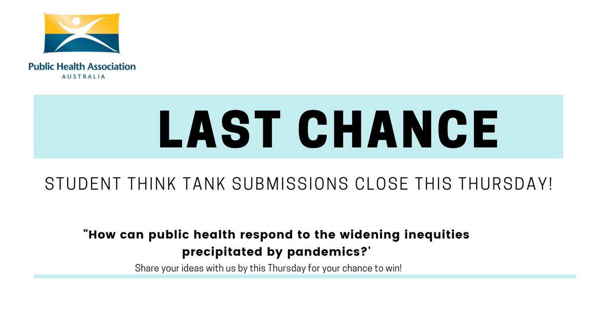 Students and Young Professionals in Public Health (@phaa_sypph) on Twitter photo The national student think tank closes THIS THURSDAY! Finalise your response and get your entry in now to win a chance to present at the <a href="/_PHAA_/">PHAA is on Bluesky</a> #AustPH2021 conference! Find more details about how to enter here: phaa.net.au/about-us/stude… The national student think tank closes THIS THURSDAY! Finalise your response and get your entry in now to win a chance to present at the <a href="/_PHAA_/">PHAA is on Bluesky</a> #AustPH2021 conference! Find more details about how to enter here: phaa.net.au/about-us/stude…