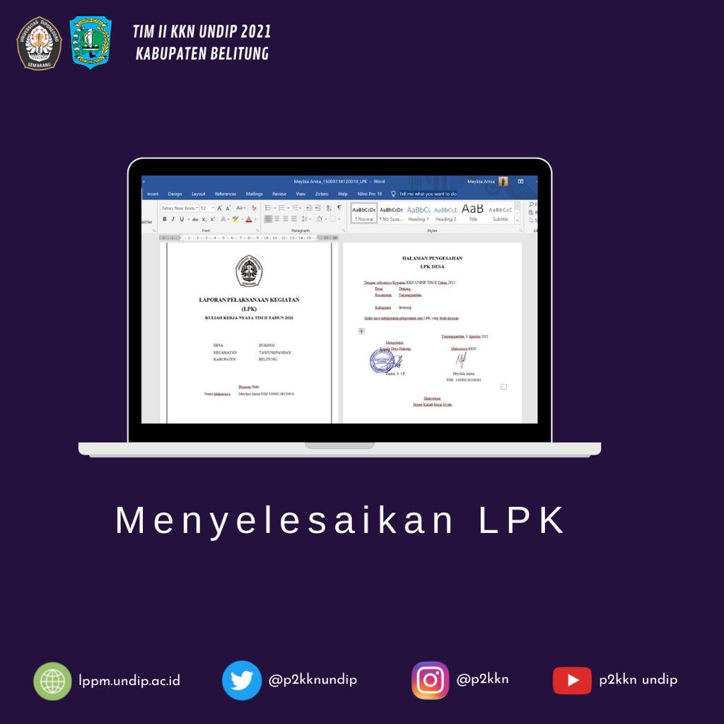 meylizans's tweet photo. WEEKLY REPORT
KKN minggu 6
- menyelesaikan LPK
-membuat video profil wilayah
-membagikan handsanitizer kepada warga sekitar
-konsultasi dengan DPL
#p2kkn 
#kknundip https://t.co/43bjNITLCT