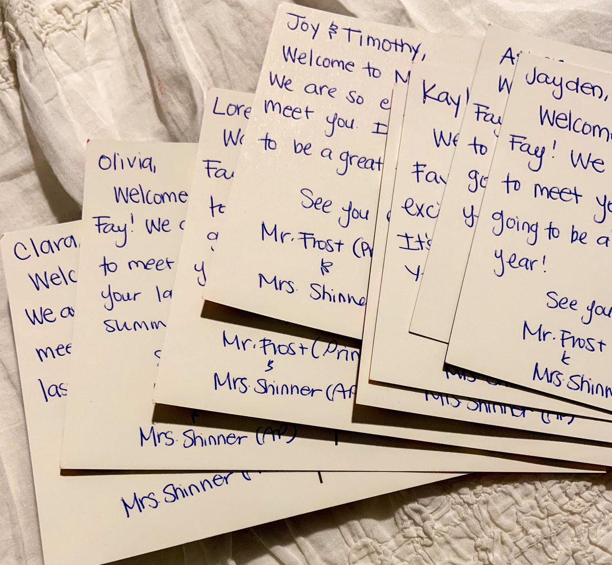 May have bit off a little more than I could chew, but it’s worth it!! Over 200 welcome postcards going out tomorrow!! #relationshipsmatter #TheMaryFayWay <a href="/FUESDSchools/">FUESD Schools</a>