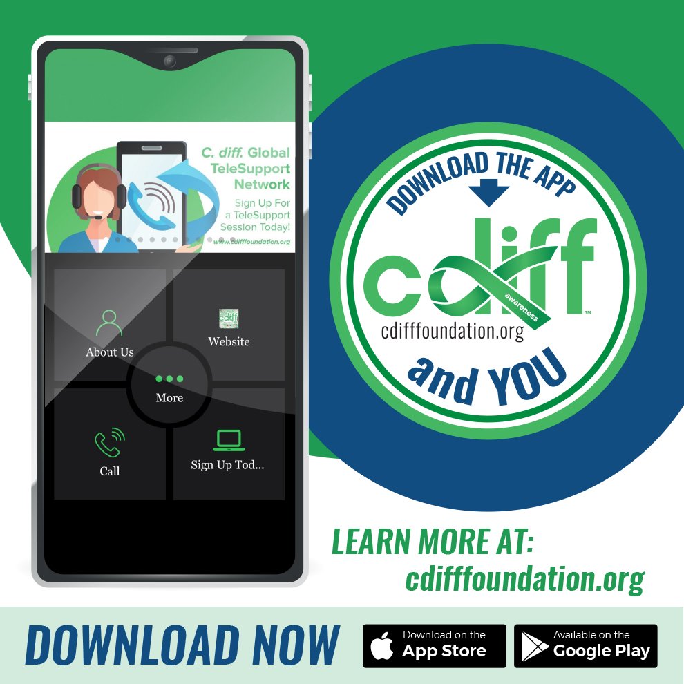 cdiffFoundation's tweet photo. It takes less than a minute to download C diff and You app.
Available from the Apple Store and Google Play Store π±
We place the C. diff. community in the palm of your hands π€² #cdiff #CDI #Cdifficile #healthcare #clinicaltrials #nutrition #support #microbiome #Cdiffeducation https://t.co/EaXHWJaYA7
