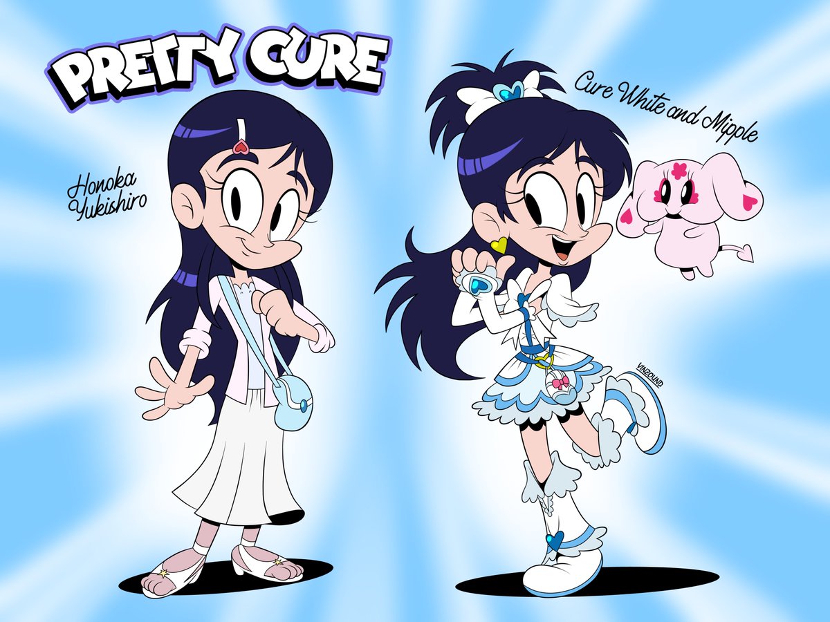しほ☆ヒノコC4本/キュアリークリーム1本 Cure White/Honoka Yukishiro and Mipple from Futari Wa Pretty Cure