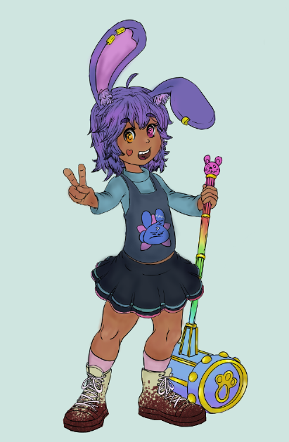 Sinnibunii's tweet photo. a smol babu bun bun colored by me and line art done by an amazing friend @nappysart #sinnibuns #art #VTuberEN https://t.co/kttFiQr6yC