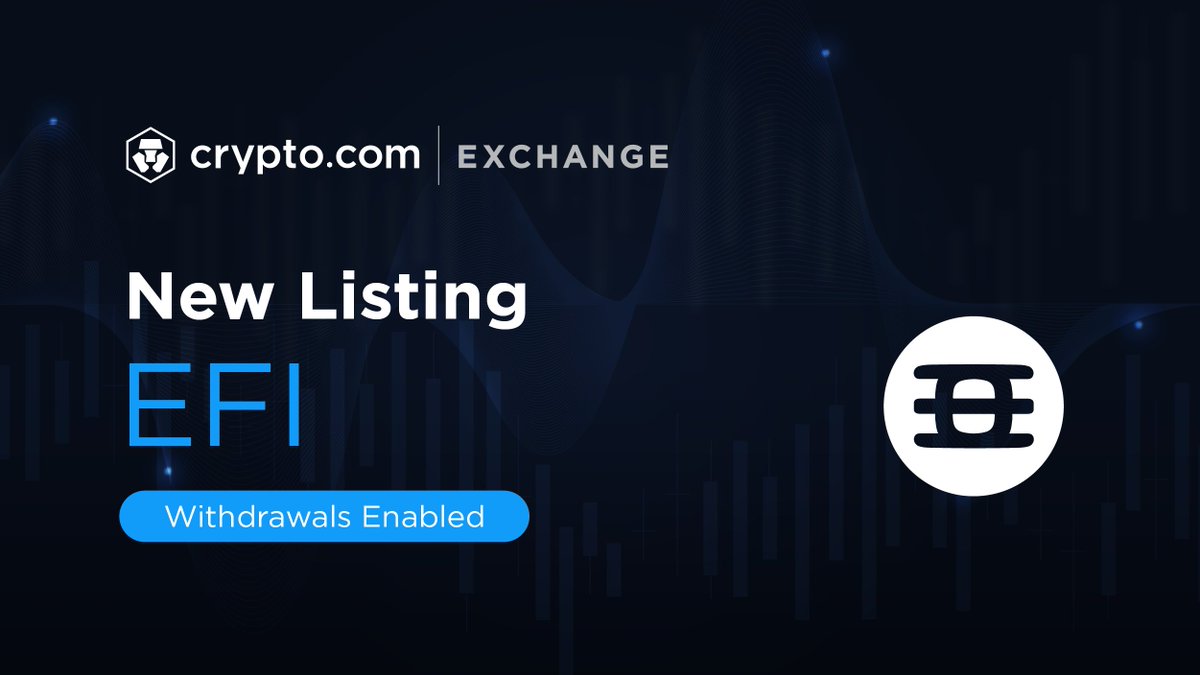 EFI withdrawals are enabled in the https://t.co/vCNztABJoG Exchange Deposit  #EFI and trade the EFI/USDT pair now! Sign Up 👉 https://t.co/qE92OijleG