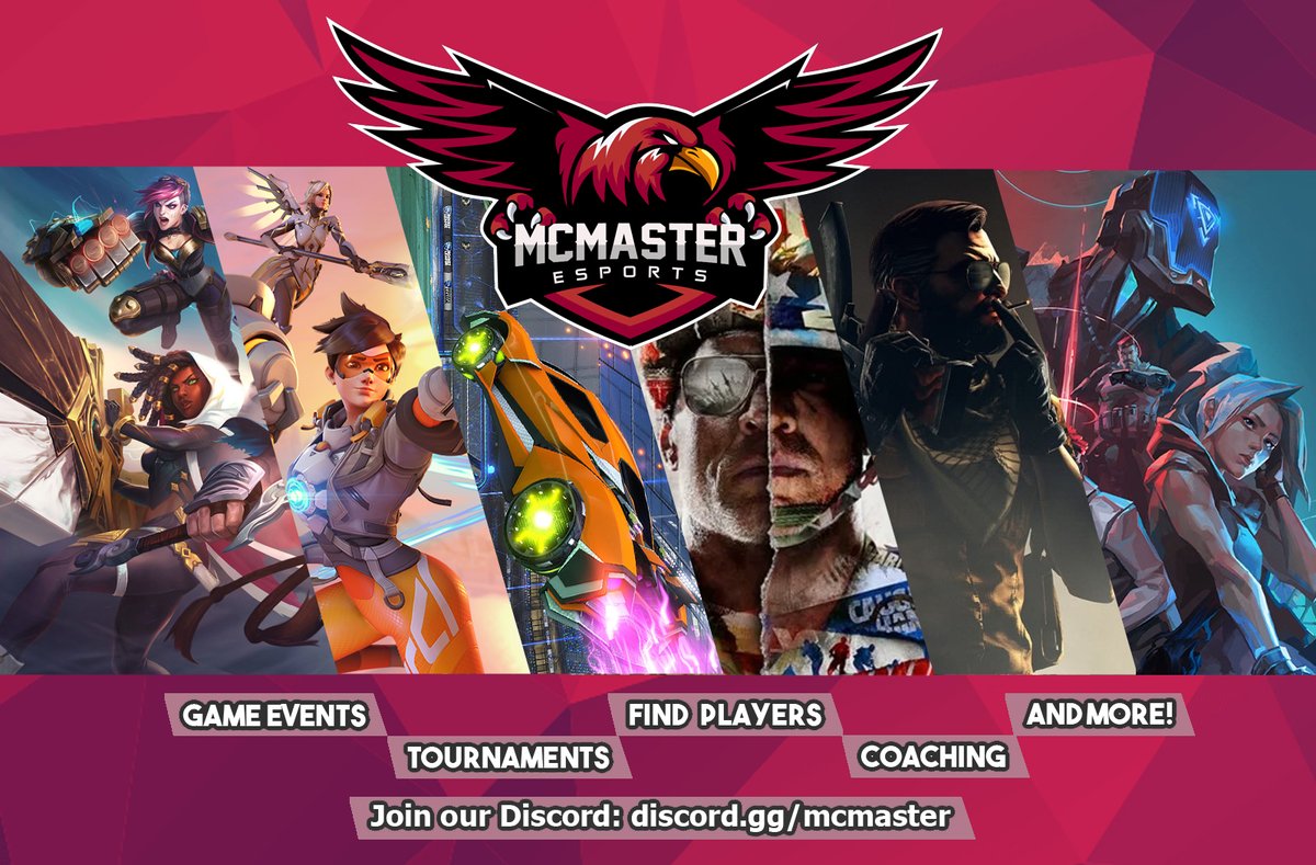 Hello year of 2025! 

We are McMaster Esports, McMaster’s largest competitive gaming community. If you are looking to join a competitive team, casual event or just trying to find people to play and hang out with, we are your go to!  
Join us on Discord at: discord.gg/mcmaster