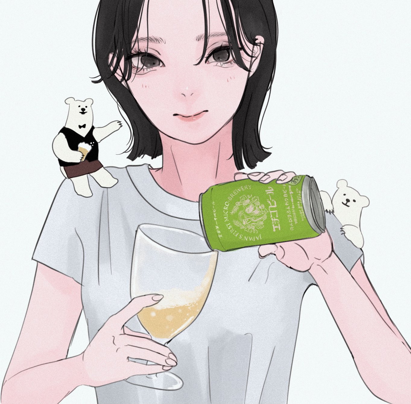 𝘮𝘳𝘪 らくがき 昨日のんだエチゴビールの白 名前可愛い ビール女子 イラスト T Co 4of4urgnqp Twitter