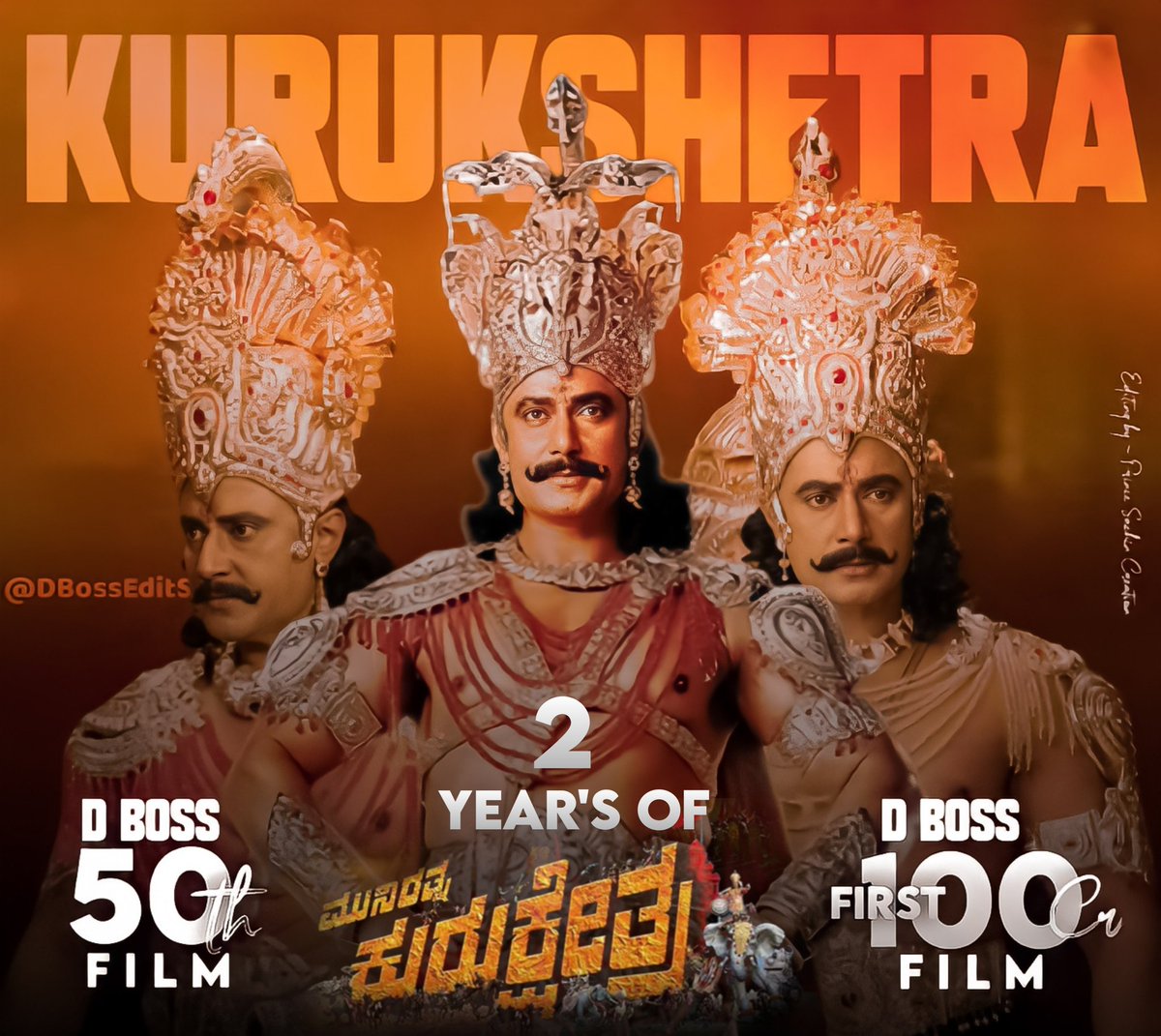 DBossEdits's tweet photo. ಡಿ ಬಾಸ ಅವರು ದುರ್ಯೋಧನನಾಗಿ ಅಬ್ಬರಿಸಿದ ಚಿತ್ರ ಬಿಡುಗಡೆ ಆಗಿ ಇಂದಿಗೆ 2 ವರ್ಷ ಪೂರೈಸಿದೆ💥

 #2YearsForMBBKurukshetra 
#2YrsOfKurukshetraSensation 

@DTrendsTelugu @DBossTrends 

@dasadarshan @RocklineEnt @MunirathnaMLA @SonuSood @meghanasraj @harimonium 

 #D55
#DBOSS #RVMN @DasaDARSHAN https://t.co/0tMqjPlnzK
