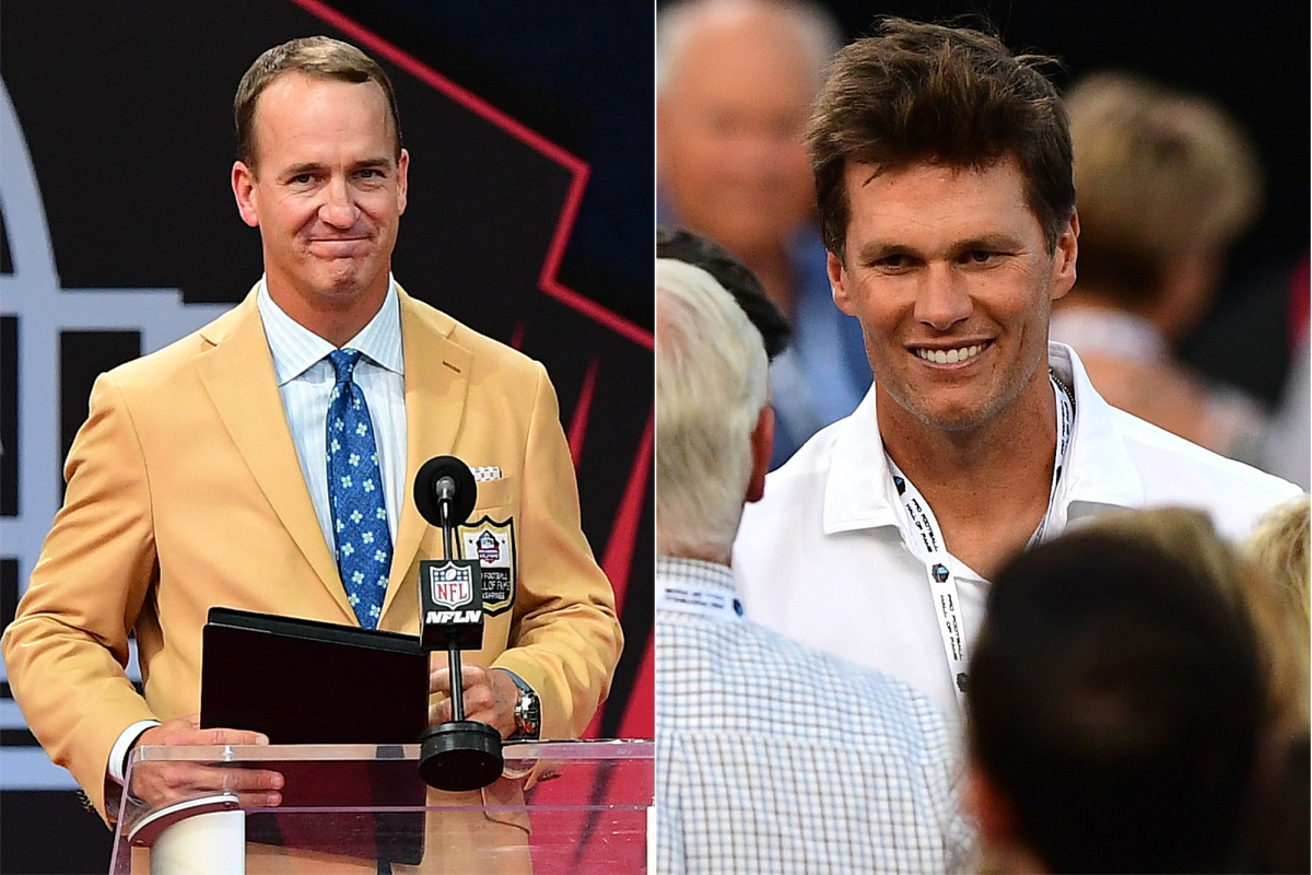 Peyton Manning delivers Tom Brady rib during Hall of Fame speech