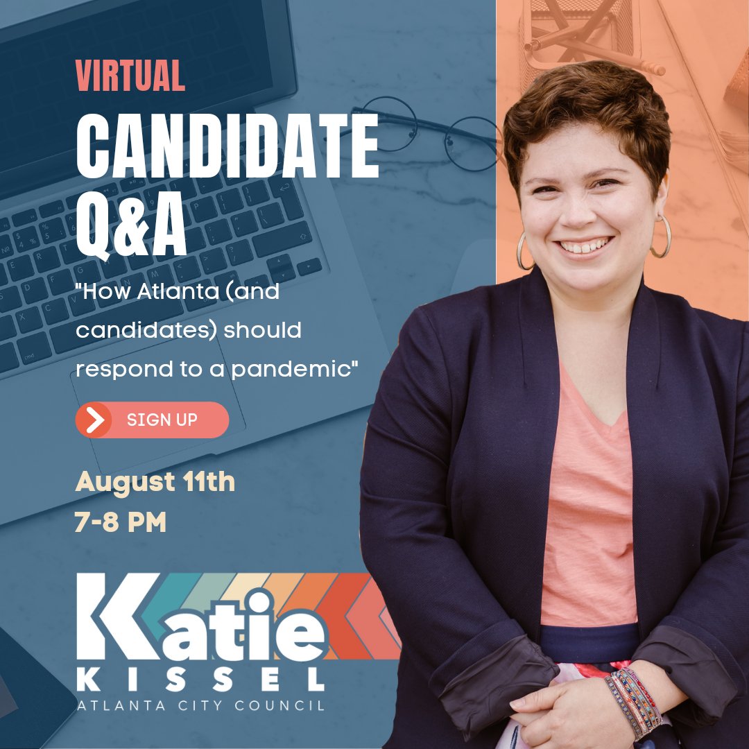 Katie4Atl's tweet photo. Looking forward to seeing everyone on Wednesday for my first Virtual Q&A Session. I will be hosting these every Wednesday via Zoom. Please be sure to sign up and get yourself a spot.
#Katie4ATL #Katie4District5 #BuildingAtlantaTogether #COVID19 #GetVaxed #WearAMask #BeSafe https://t.co/HoySgjqkk0