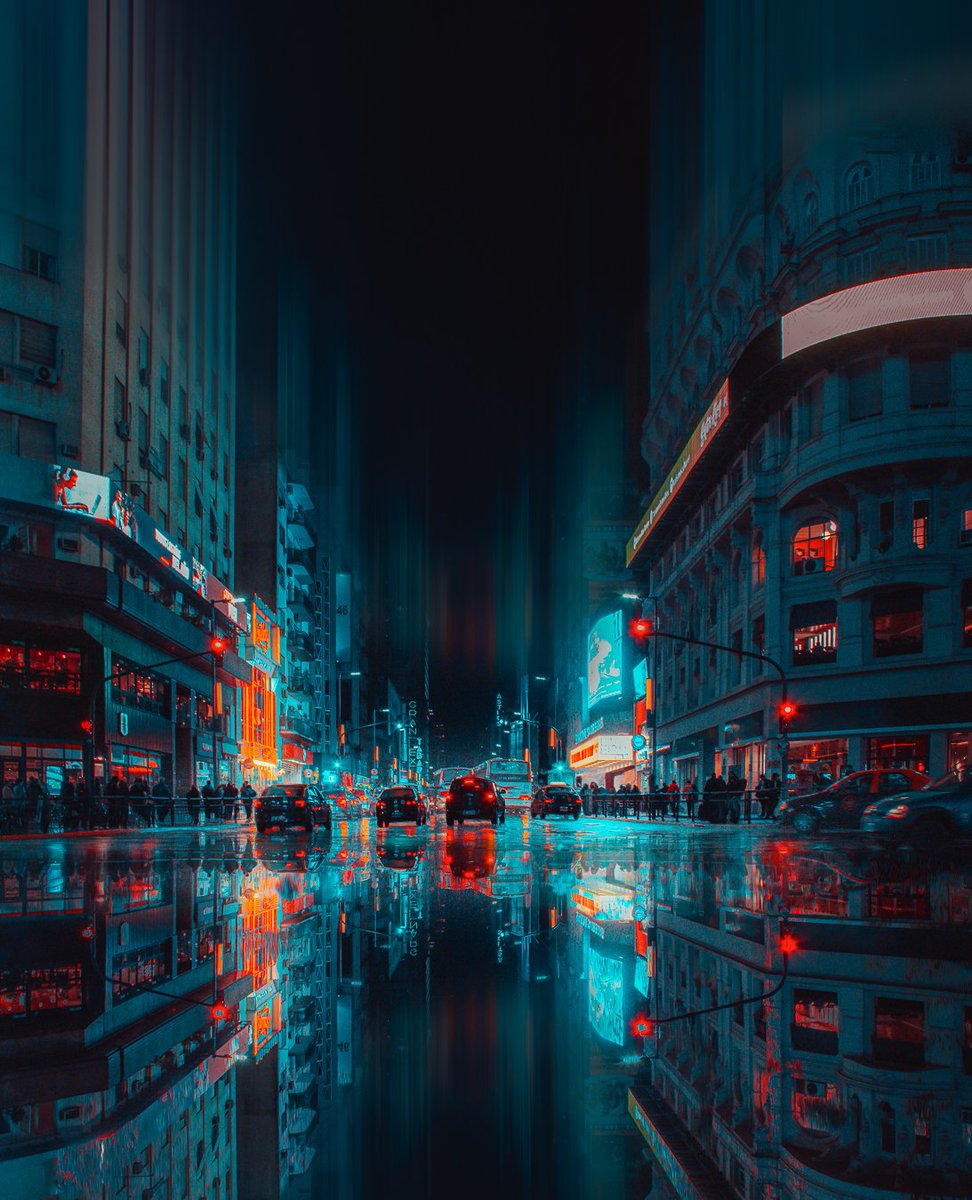 Lluvia cyberpunk en Buenos Aires. Un poco de Photoshop y Lightroom. Retuit si te gustó!!!😎