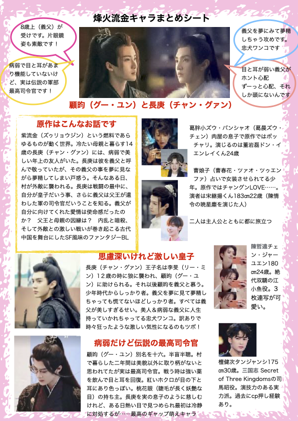 kiyo__u_u's tweet photo. ブロマンスドラマ『烽火流金』💕
布教シート作ったよ！！

原作『殺破狼』
中華BLです💕
賢いワンコ健気攻め/モノクル病弱だけど最高司令官受け

ドラマは出来上がってますが放送はまだです😭
4話まで訳しました（ここからが面白いのに5話はまだ⋯⋯）→https://t.co/1ZEzX7Yfd8
#殺破狼 #烽火流金 https://t.co/Nk5K9dKPKs