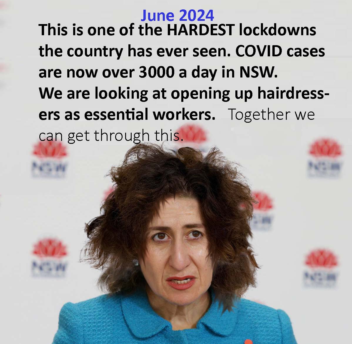 crayzeecookie's tweet image. NSW Covid hairdressers might be classed as essential workers? Well done Gladys Berejiklian you've stuffed the country while waiting for our shots.