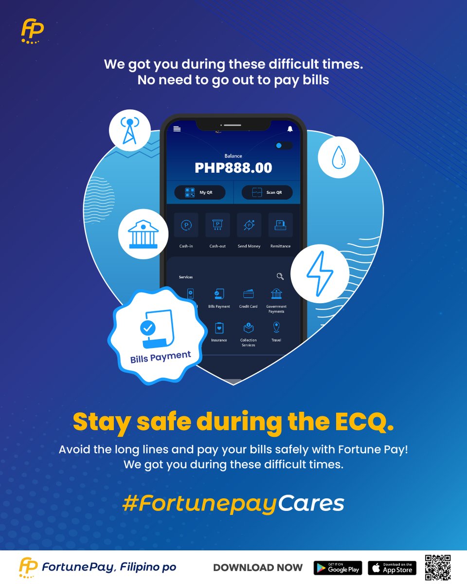 FortunePayPH's tweet photo. Please follow the ECQ general guidelines and as much as possible stay at your home. Stay safe ka-FortunePaymilya! ๐
Follow us on Instagram:
https://t.co/njM4GGJpxo
#BeFortuneFriendly #FortunePay https://t.co/JC50epIpxl