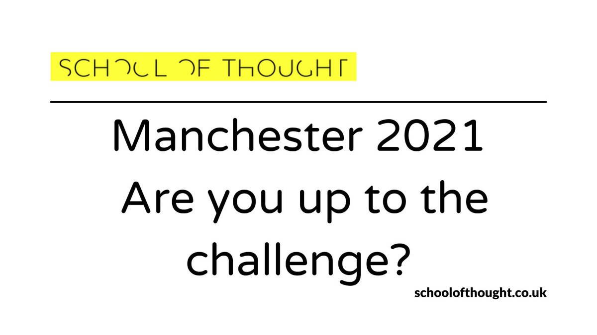 Applications for our next School of Thought intake are open. 

Manchester, are you brave enough?

schoolofthought.co.uk/manchester-2021

#SchoolOfThought #Manchester #CreativeMCR